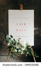 Wedding Poster Mockup With Beautiful White Flowers