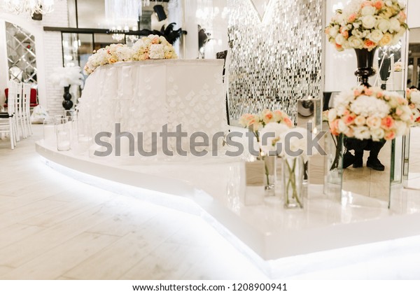 Wedding Reception Decor Luxury White Led Stock Photo Edit Now