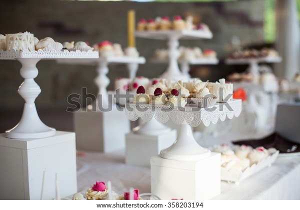 Wedding Reception Dessert Table Delicious Decorated Stock Image