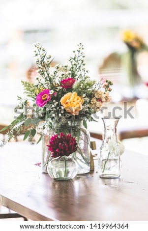 Similar – Sommerblumenstrauß mit wilden Blumen im Wohnzimmer