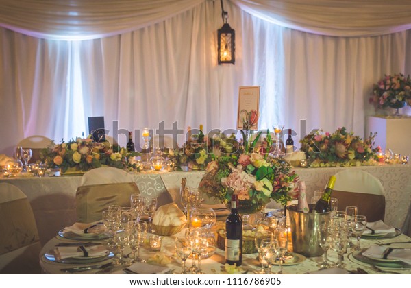 Wedding Reception Function Tables Chairs Draping Stock Photo Edit