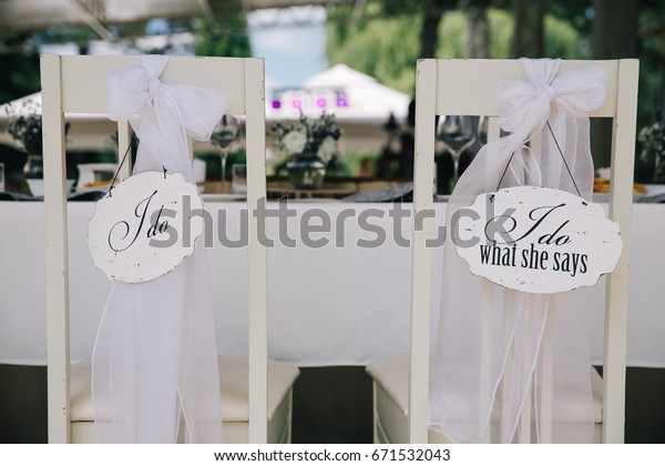 Wedding Reception Funny Do Writing On Stock Photo Edit Now 671532043