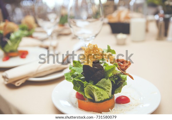 Wedding Reception Meal Table Healthy Vegetarian Stock Photo Edit