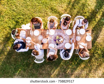 Wedding Reception Outside In The Backyard.