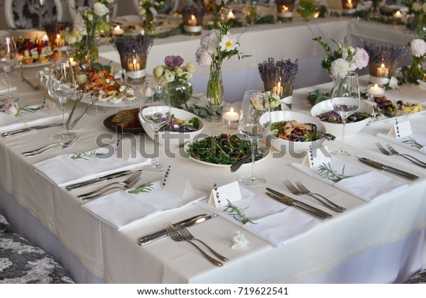 Wedding Reception Place Ready Guests Table Stock Photo Edit Now