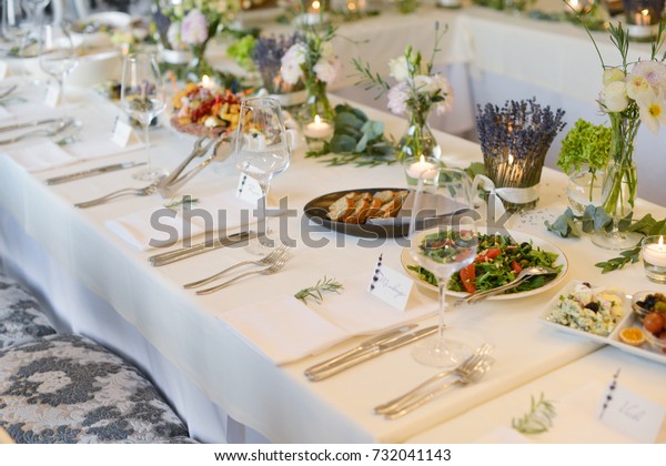 Wedding Reception Place Ready Guests Table Stock Photo Edit Now