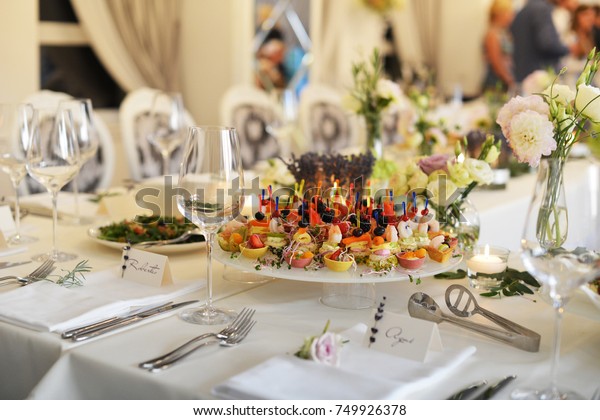 Wedding Reception Place Ready Guests Table Stock Photo Edit Now