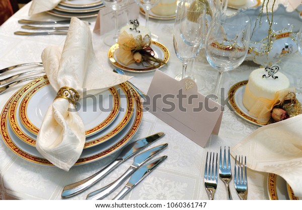 Wedding Reception Table Dinner Reception Table Stock Photo Edit