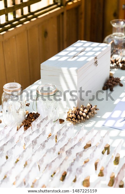 Wedding Reception Table Name Cards White Stock Photo Edit Now