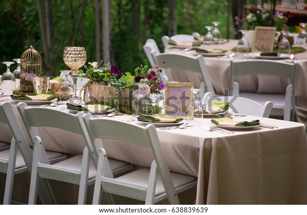 Wedding Reception Table Setting Stock Photo Edit Now 638839639