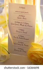 Wedding Reception Timeline Card