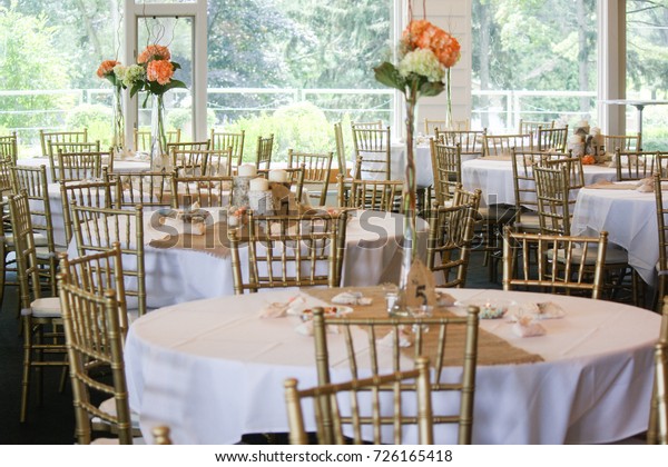 Wedding Reception Venue Tables Chairs Tall Stock Photo Edit Now