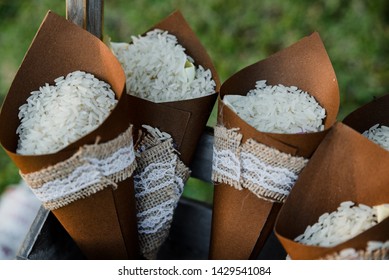 Wedding Rice Cone In Garden