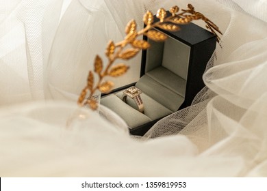 Wedding ring flat lay