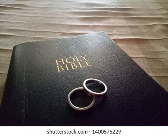 Wedding ring on a Bible
