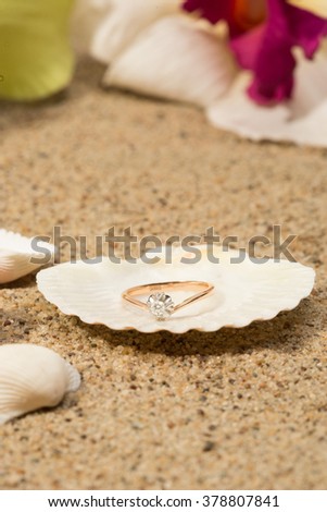 Wedding ring in a shell