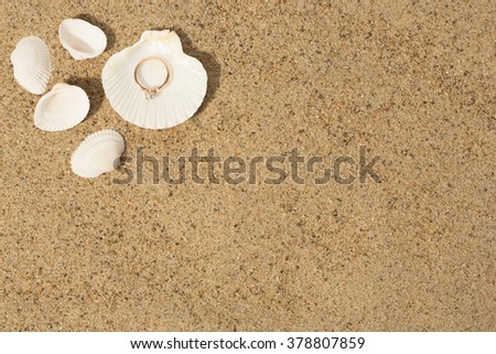 Wedding ring in a shell
