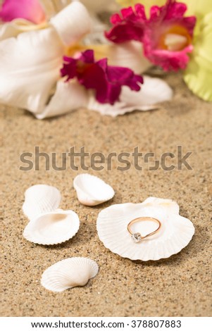 Wedding ring in a shell
