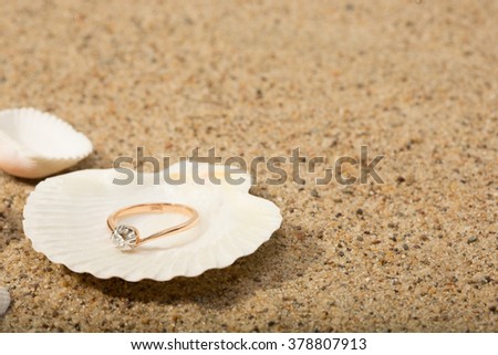 Wedding ring in a shell