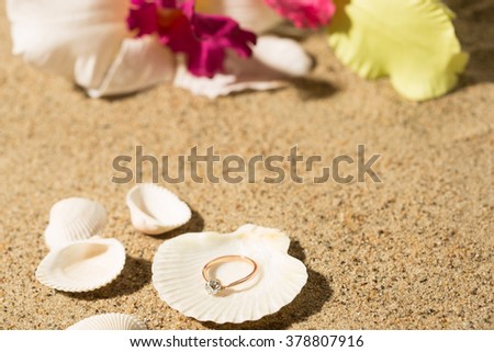 Wedding ring in a shell