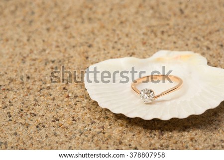 Wedding ring in a shell