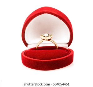 Wedding Rings Gift Box On White Stock Photo (Edit Now) 584054461