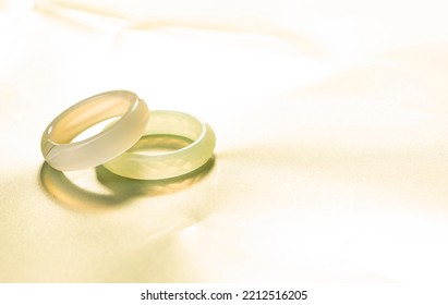 Wedding Rings. Gift. Card. Love Concept. Wedding Day. Ring. Photo. Background. 