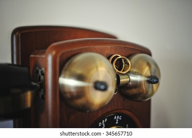 Wedding Rings On Antique Phone