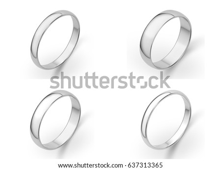 Wedding rings on white background.