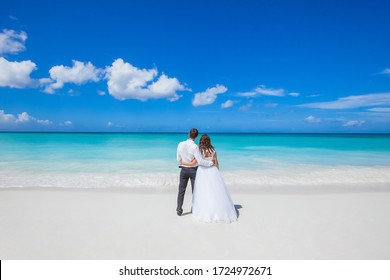 Wedding Romantic Couple On The Beach In Dominican Republic, Punta Cana 