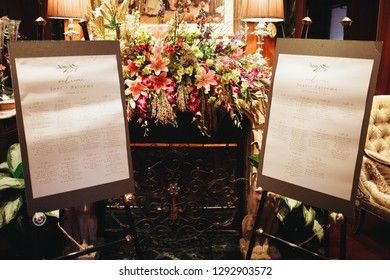 Wedding Seating Chart On Wooden Boards