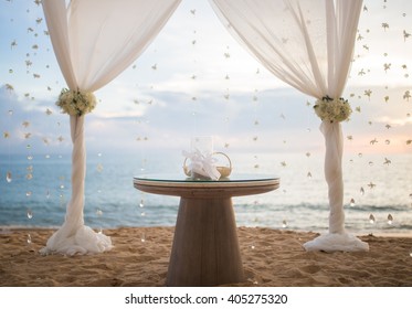 Wedding Set Up On The Beach.