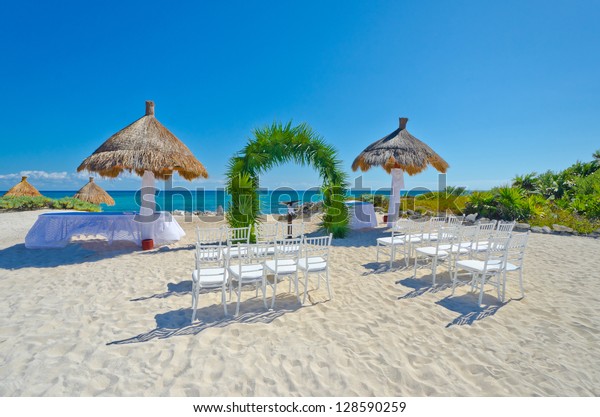 Wedding Set Tropical Beach Decoration Beach Stock Photo Edit Now