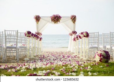 Wedding Setting On The Beach.