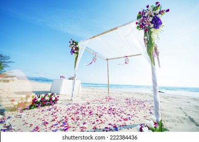 wedding setup on the beach
