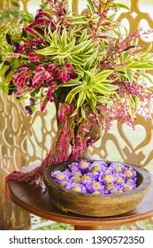 Wedding Setup. Sweet table with decoration and flowers 