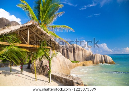 Wedding Shelter Near Tropical Beach Anse Stock Photo Edit Now