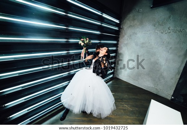 Wedding Style Rock Rocker Biker Wedding Stock Photo Edit Now
