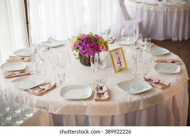 wedding table with beautiful flower decoration