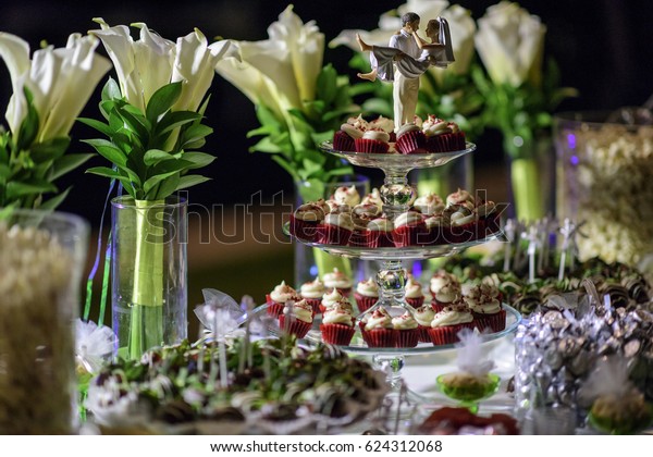 Wedding Table Decorations Chocolate Table Stock Photo Edit Now