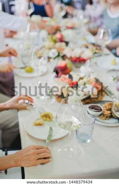 Wedding Table Setting Festive Table White Stock Photo Edit Now