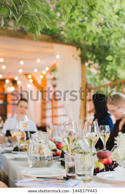 Wedding Table Setting Festive Table White Stock Photo Edit Now