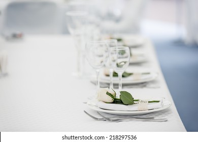 Wedding Table Setting With Rose