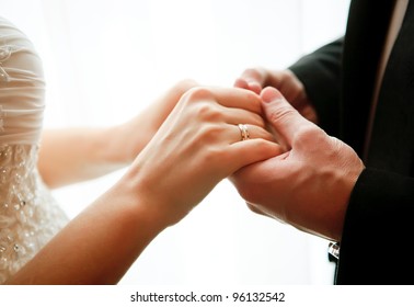 Wedding Theme, Holding Hands Newlyweds