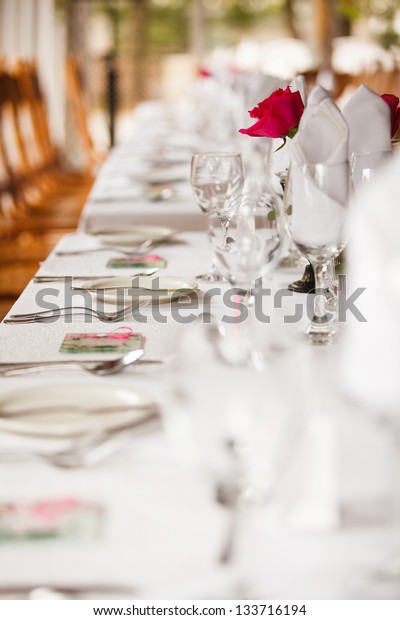 Wedding Venue Decoration Reception Stock Photo Edit Now 133716194