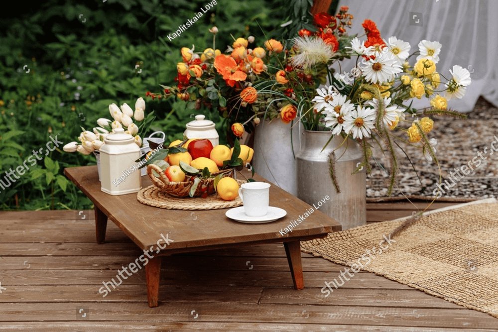 Wedding wooden arch in boho style, decorated with wildflowers