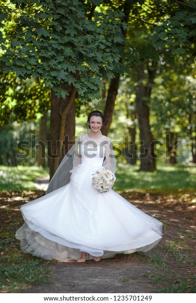 Wedding Young Beautiful Bride Hairstyle Makeup Stock Photo Edit Now 1235701249