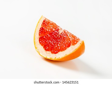 Wedge Of Fresh Red Grapefruit 
