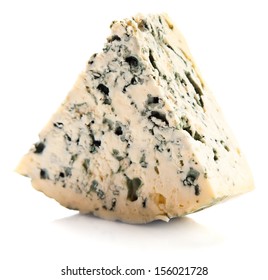 Wedge Of Gourmet Cheese On White Background