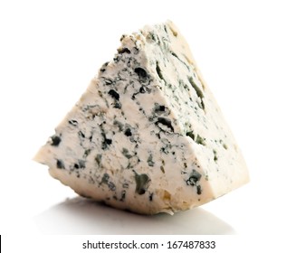 Wedge Of Gourmet Cheese On White Background